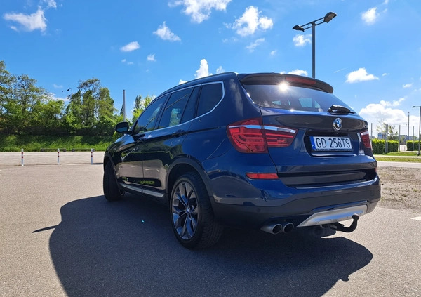 BMW X3 cena 85500 przebieg: 131000, rok produkcji 2015 z Gdańsk małe 781